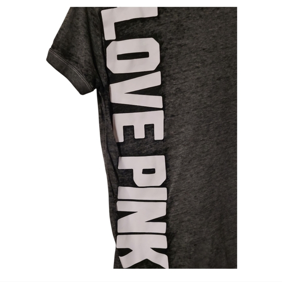 EUC PINK Victoria's Secret Womens Acid Washed Gray Tee Love Size Extra Small - Picture 4 of 11